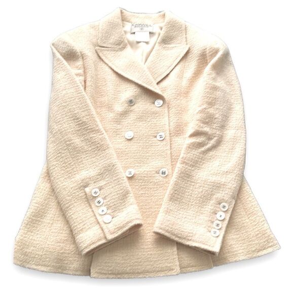 ❤️SOLD❤️Vintage CHANEL Tweed Pleated Blazer with inner chainlink lower trim - Picture 4 of 12